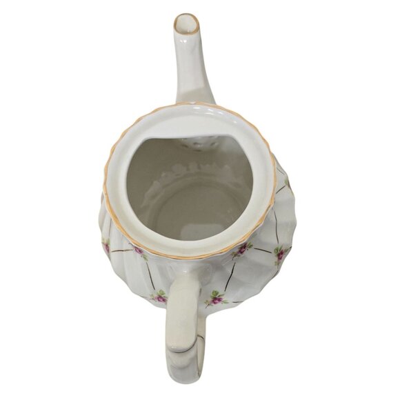 Vintage Sadler England Floral Rose Gold Porcelain Teapot - Picture 9 of 9